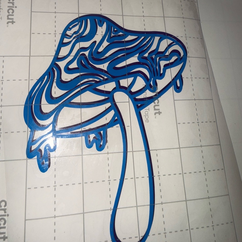 Blue Abstract Mushroom Sticker